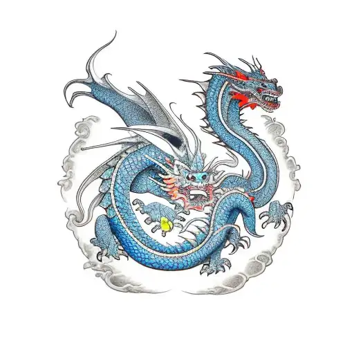 Dragon With Only 3 Colors For The Forearm