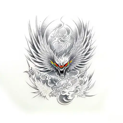 Ink Brush Style Phoenix