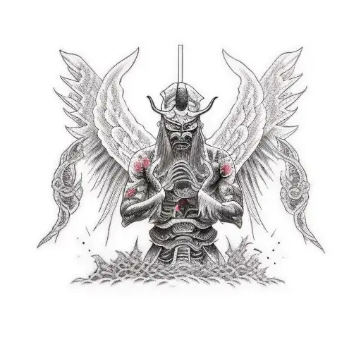 Angel Beating A Demon Full Back