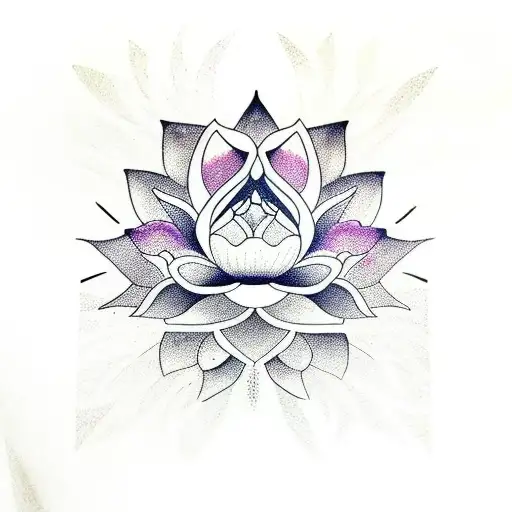 Lotus Flower Sleeve With Moving Lines