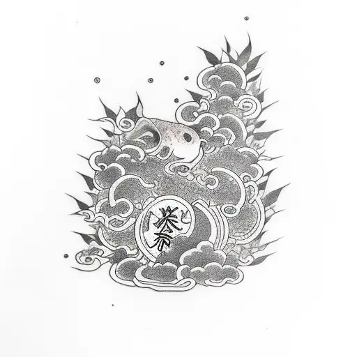 Long Vertical Black Rectangle With Aesthetic Plants And Mushrooms Growing Out Of It