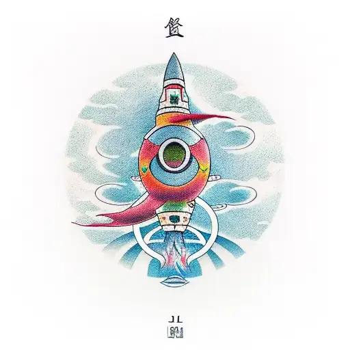 Incorporate The Infinity Symbol With A Rocket Ship Blasting Off