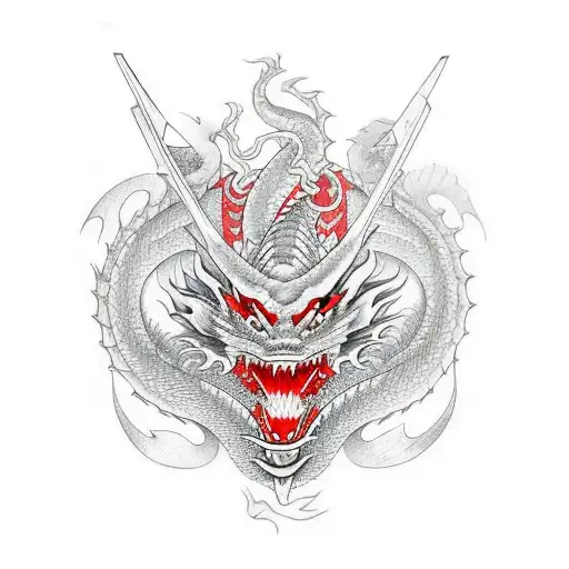 Dragon Wrapped Around Katana