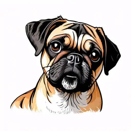 Puggle Dog White And Drown Colouring
