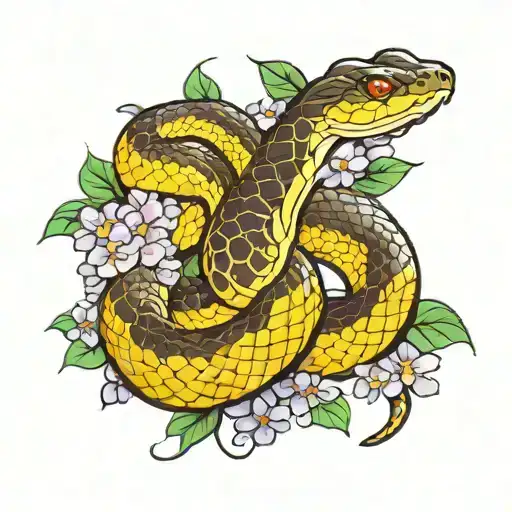 Snake With Lilac Flowers Inside
