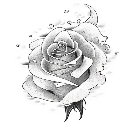 Rose With Stick With Fire