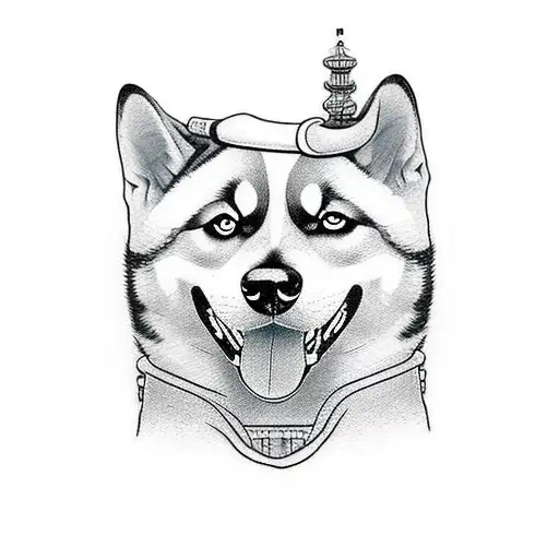 Dog Shiba-inu Japan Head Hieroglyphs