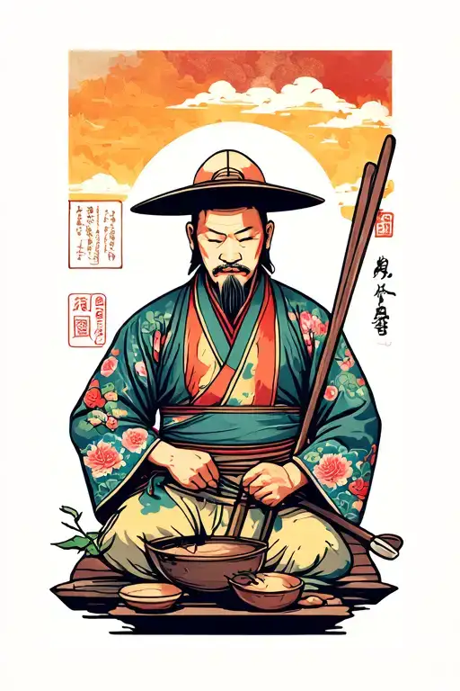 Chinese Farmer Working