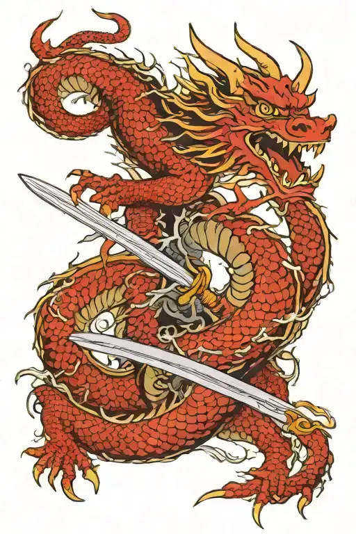 Dragon And Sword Emerging