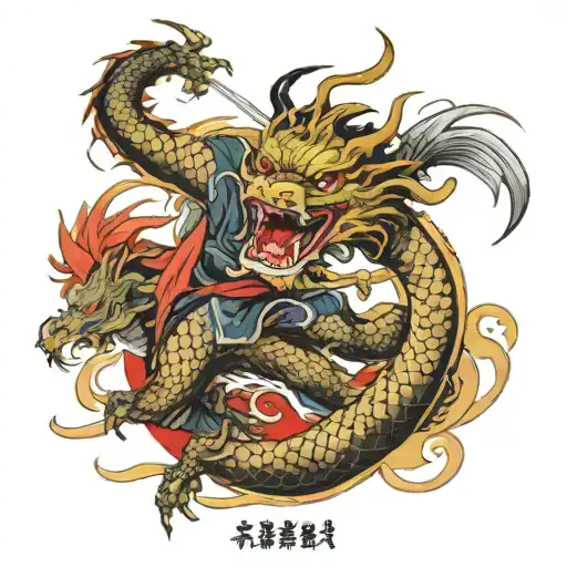 Samurai Fight Dragon