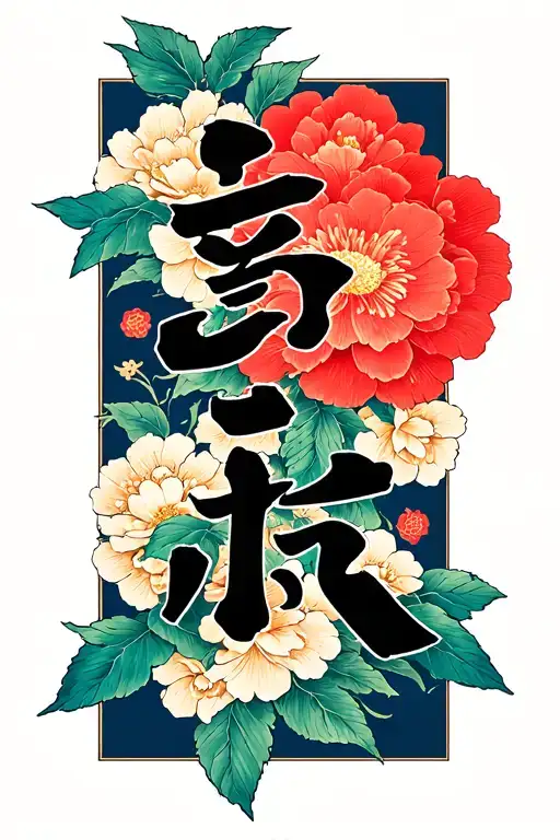 Korean Lettering With A Blosson Design