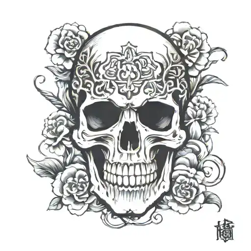 Skull Taiwan Island Outline