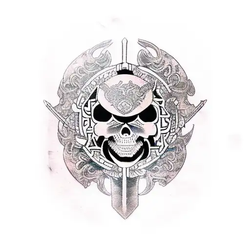 Rbwi Ninja Sword Blood Death Skull Samurai Warrior