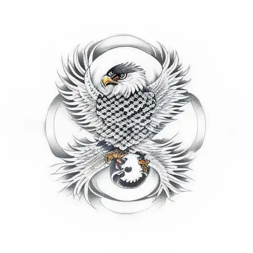 Ying Yang With Eagle