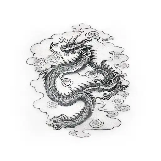 Dragon Wrapepd Around Forearm Tattoo