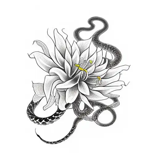 A Snake And Spider Lily Flower Full Sleeve