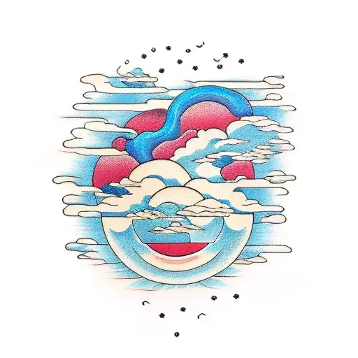 Sunset And Thunder Clouds