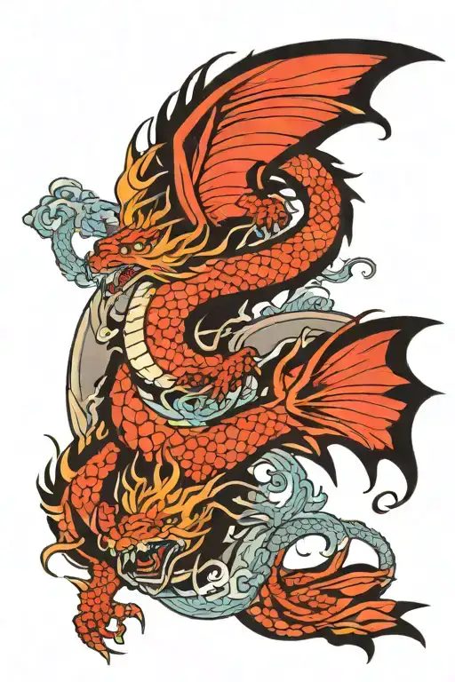 Dragon With Wings And With