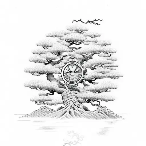 Bonsai Tree With Clock