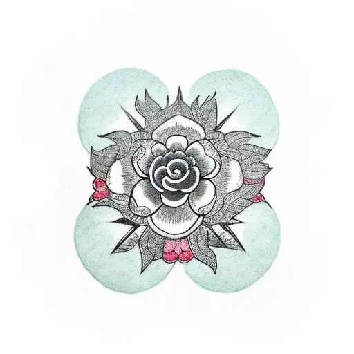 Flower With Letters In The Middle For Male