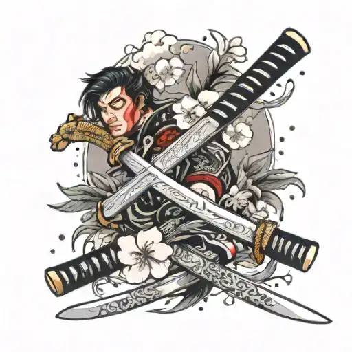 Katana With Sakura Petals