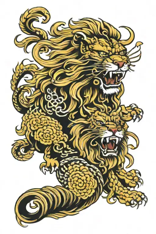 3 Golden Headed Lion