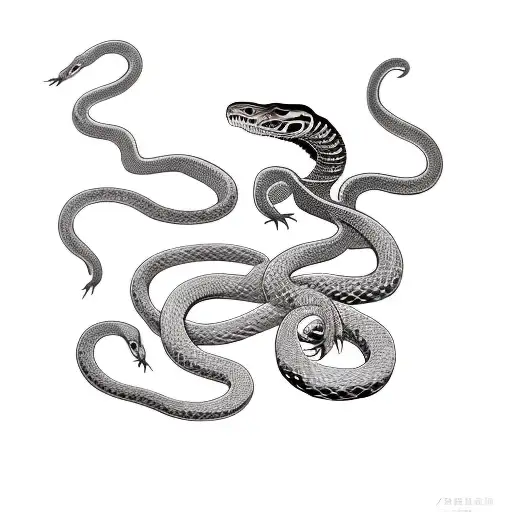 Snake Fusioned With Skeleton Creature