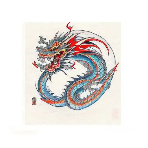 Dragon Wrapping Around Arm Sleeve