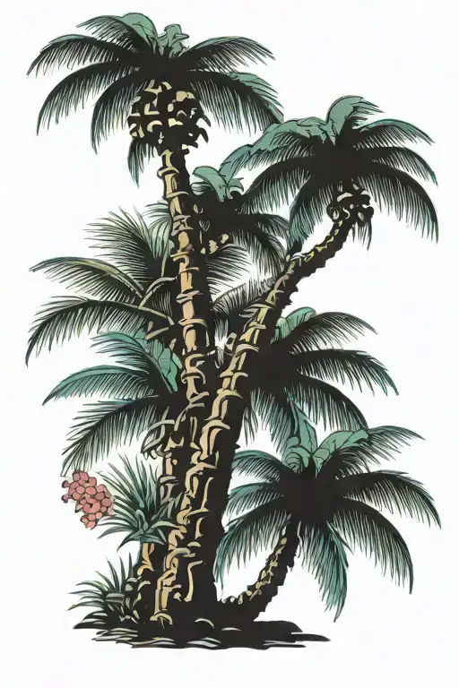 Palm Tree With Straight Trunk