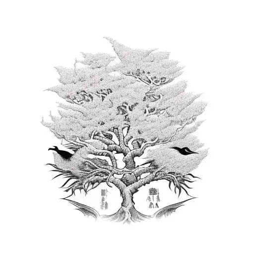 Cherri Tree With Ravens