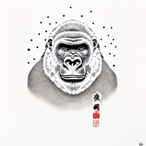 Gorilla Tanning On Beach