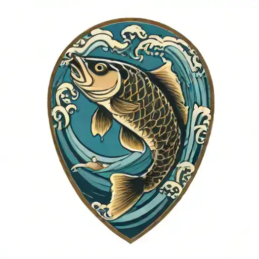 Japanese Carp Swimming Gracefully