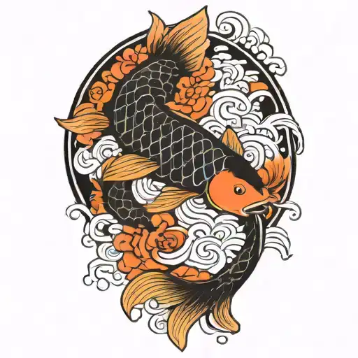 Japanese Carp Koi Black