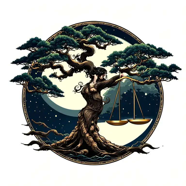 Libra Moonlit Tree
