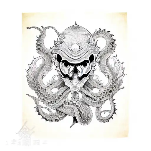 Skull Dragon Octopus