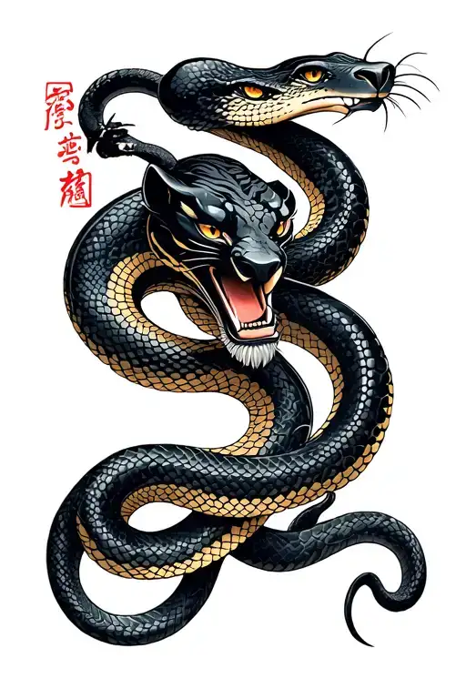 Snake And Black Panther