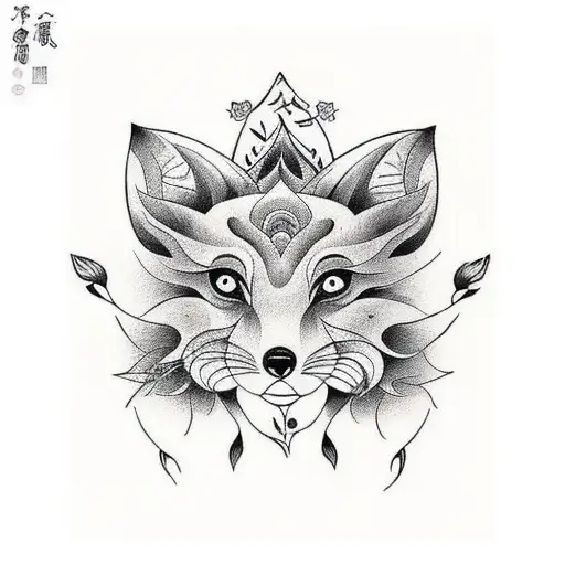 Lotus Flower With Mais Of A Fox