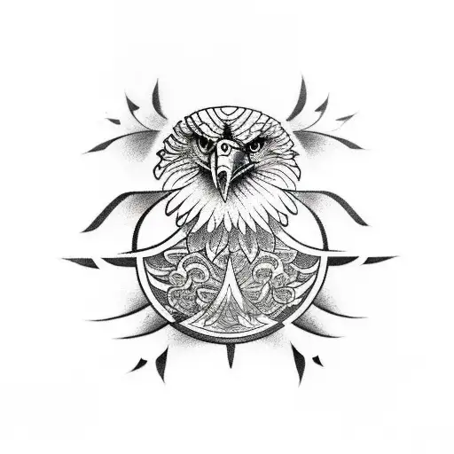 Eagle Tattoo With Geometries