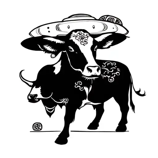 Ufo Abdicating A Cow