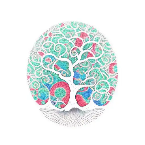 An Abstract Tree Design With Hidden Musical Symbols Intertwined In The Branches