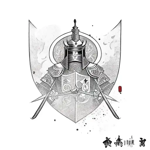 Knight Holding Sword Upwards