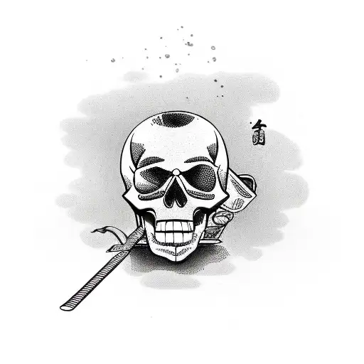 An Old Fashioned Cocktail With A Skull Ice Cube