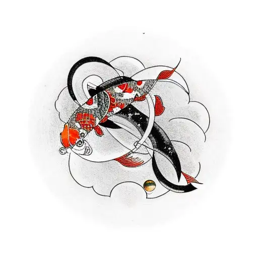 Saturn But The Rings Are Koi Fish