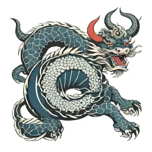 Arm Sleeve Irezumi With Ox And Dragon