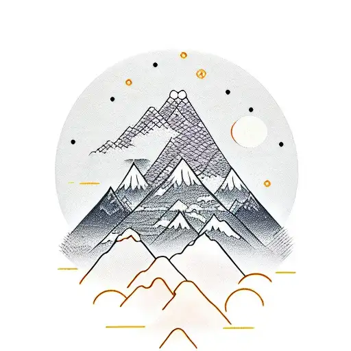 Hindi Style Bear Face With Mountains In The Background