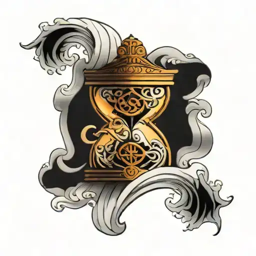 Hourglass With Sun And Wave