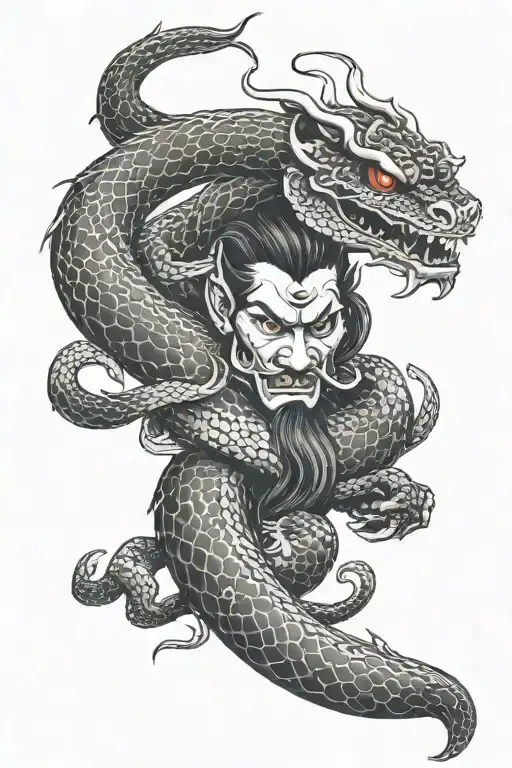 Snake Demon Irezumi Style Sleeve