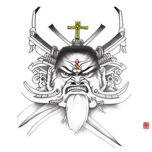 Samurai Con Una Cruz Cristiana