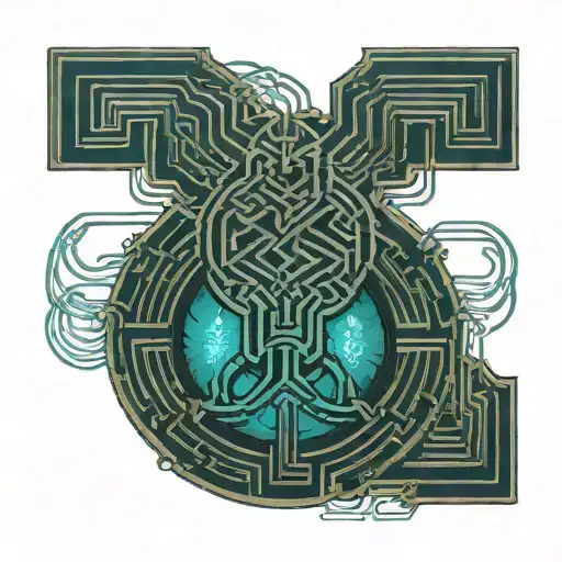 Celtic Knot Woven Into The Circuits Of A Circuit Board