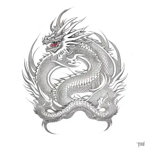 Dragon Fighting A Fenix